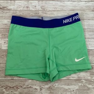 Nike | Shorts | Nike Pro Dri Fit Light Green Workout Shorts | Poshmark